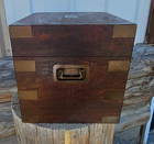 Vintage Benson   Hedges Brass Inlaid Wood Humidor 12 5 w X 10 d X 9 5 t Cigars