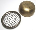 Antique Hand Hammered Brass Incense Bowl With Grate