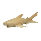 12  Hand Carved Great White Shark Wooden Sculpture     Nautical Ocean Decor