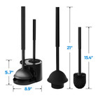 2-in-1 Toilet Plunger   Brush Set     Extended Handle For Sturdy Bathroom Cleaning