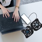 1-5 Dual Usb Cooling Fan Pad Foldable Slim Fans Cooler Stand For Laptop Notebook