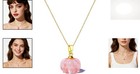 Bohemian Gold Plated Pumpkin Pendant - Charming Rose Quartz Necklace For Women