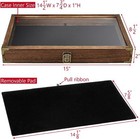 Wooden Jewelry Display Case With Tempered Glass Lid And Removable 