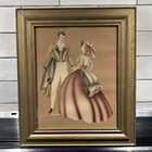 1940s Turner Airbrush Art Deco Victorian Courting Couple Framed Print 12x14