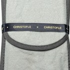 Gen  Christofle Sterling Silver Storage Bag Grey Velvet W  Logo Ribbon 10x3 5 