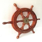 Nautical Wooden Ship Steering Wheel Pirate Decor Wood Brass Fishing Wall Boat 30