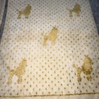 Poodle Hand Towels With Fringe Gold Cream All Over Print Fancy Vtg 