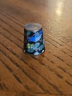 Vintage Cloisonne Thimble   Bird Floral Brass Enamel 