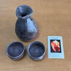 Japanese Tamba Tachikui Ware Sake Set 3 Pieces