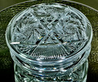 American Brilliant Cut Glass Crystal Large Covered Vanity Dresser Box   Lid