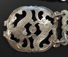 Antique Peranakan Straits Aceh Silver Wedding Belt  Fish Motif  22 Panels  35 5 