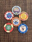  5 Casino Chips From All Over The Usa          - Lot Of 6