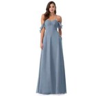 Nwt Azazie Juna Dusty Blue A-line Ruched Chiffon Convertible Dress A20