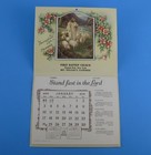 Painted Post New York Ny First Baptist Church Vintage Calendar 1954 Bates Litho