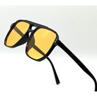 Retro Vintage 70s Sunglasses For Women Oversized Yellow Lens Shades Lentes Mujer