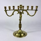 Vintage Brass Menorah Jewish Star Of David Judaica Candle Holder 8  Hanukkah 
