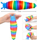 7 5    Rainbow Fidget Slug Toy Anti Stress Sensory Articulated Anxiety Relief Kids