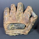 Vtg 1920s 1670 Split Finger Baseball Glove Horsehide Brass Button  Pre-wwii