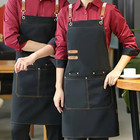 Men Women Thick Canvas Bib Apron For Kitchen Cooking Workshop Heavy Work