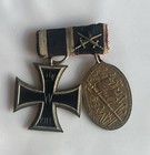 Ww1 Imperial German Iron Cross 2nd Class   Service Medal W Ribbon Bar Swords Pin
