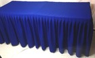 4  Ft  Fitted Polyester Double Pleated Table Skirt Cover W top Topper Royal Blue
