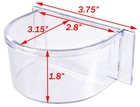 4 Of Clear Bird Parrot Cage Seed Water Food Feeder Bird Cup Plastic Bowl