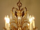 Chandelier Antique Heart Shape Crystal Brass Lamp French  12 Lights    25 