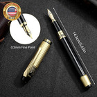 Metal Fountain Pens Set  0 5mm Luxury Fine Point Fountain Pen  With 10 2 6mm Ink