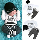 Newborn Infant Baby Girls Boy Little Brother Long Sleeve Romper Outfit Clothes