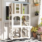 Petscosset Large Wooden Catio Outdoor Cat Enclosure  Window Cat House