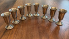 Lunt Pewter Cordial Goblets Set Of 8 Vintage Shot Cups Small Chalice Barware