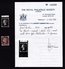 1840 Penny Black Pl 8 Jh Fine 4 Mgn Canx 1844 Numeral  rpsl Cert  Matched In Red