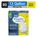 Great Value Strong Flex 13-gallon Drawstring Tall Kitchen Trash Bags 80 Count