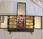 Vintage Japanese Lacquer Jewelry Box Geisha Mirror - Music Box Needs Tlc