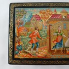 Vintage Soviet Era Russian Black Lacquer Hand Painted Signed Box