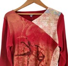 Cirque Du Soleil Rust Red Gold Dancers Flared Sleeve Shirt Top Womens Size Xxl