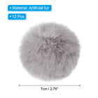 12pcs Faux Fur Pom Poms For Hats  Fluffy Soft Fur Poms Balls  Grey