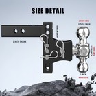 2  Receiver 6  Drop Adjustable Tow Trailer Hitch W  Tri-ball Mount 15000lbs