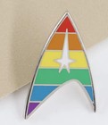 Combadge Communication Badge Rainbow Lgbtq Gay Pride Flag Star Ship Science Pin