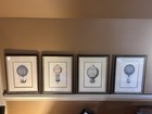 Antique Framed Pictures Of Hot Air Balloons  C1900-1910  Aviation Gift