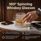 2 Pcs Spinning Whiskey Glasses  360   Rotating Whiskey Glass  9 5oz 