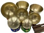 Tibetan Mantra Carved Healing Singing Bowl Set  7 Chakra Sound Meditation Bowl 