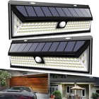 2x 118 Led Solar Power Wall Light Outdoor Pir Motion Sensor Garden Security Lamp