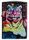 Zippo Mystic Tiger Design Tumbled Chrome 540 Fusion Windproof Pocket Lighter    