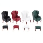 2pc 1 12 Scale Dollhouse Single Sofa Footrest Set Miniature Bedroom Furniture