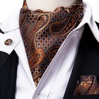 3pcs Mens Cravat Ascot Pocket Square Cufflinks  Set Wedding Formal Casual