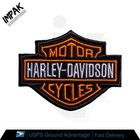 Harley Davidson Orange Bar   Shield Emblem Small Embroidered Iron On Sew Patch
