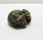 Japanese Netsuke Cow Boxwood Carving Antique Style Inro Ojime Figure