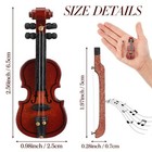 2 Pieces Miniature Wooden Violin Mini Violin Model Mini Wooden Violin Toy Min   