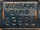Vintage Ohio Marion 13956 Bicycle License Plate Collectible